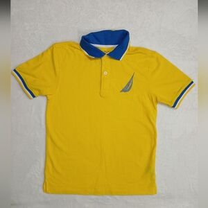 Nautica Boys' 100% Cotton Polo T-Shirts Yellow M (10/12)
